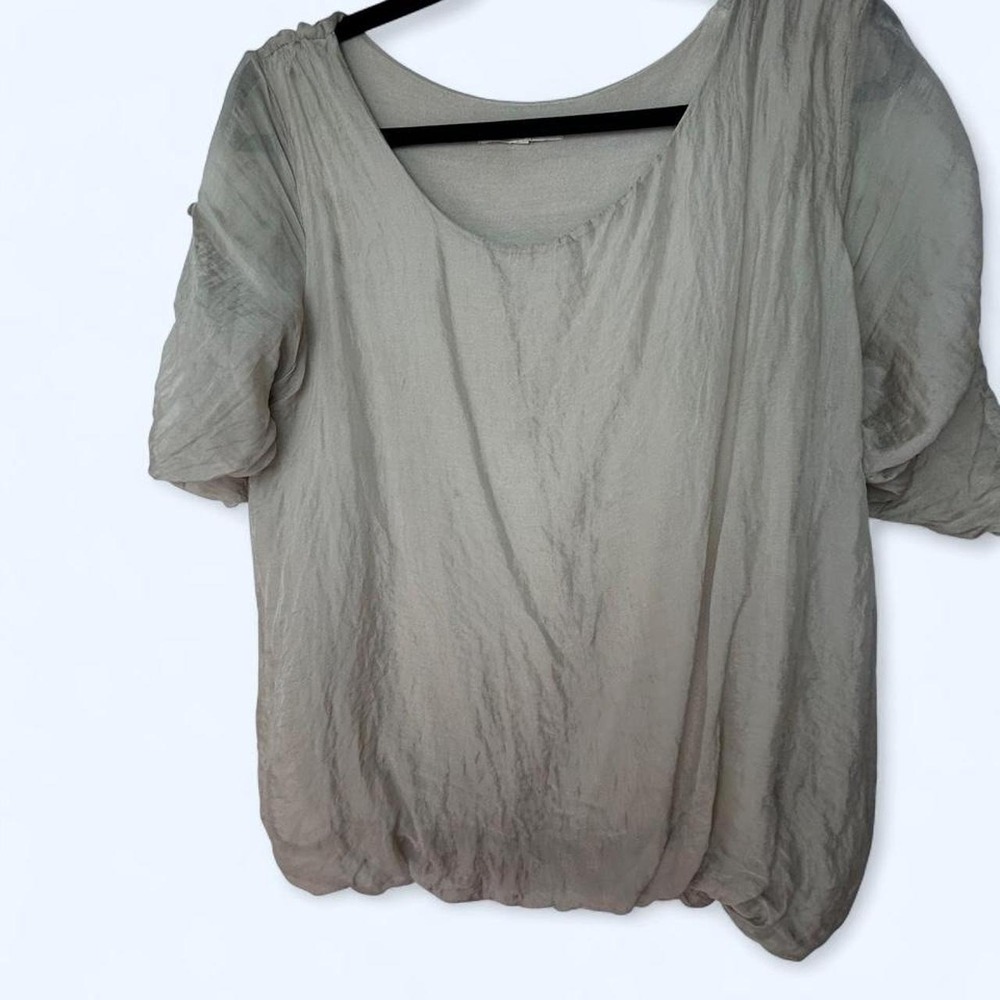 Whimsical Boho Silk Elastic Blouse Prontomoda Giusy 100% Silk size S